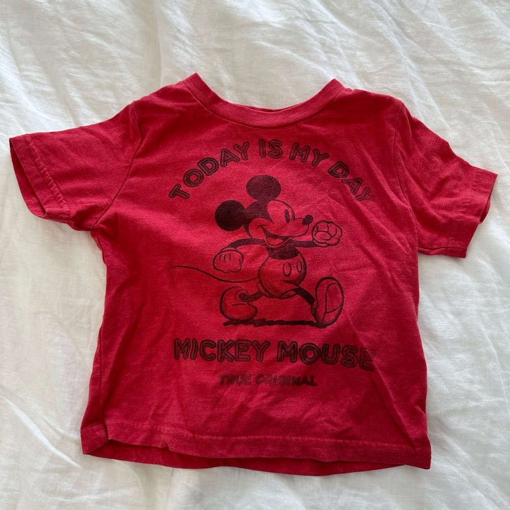 3T Mickey Mouse red t shirt